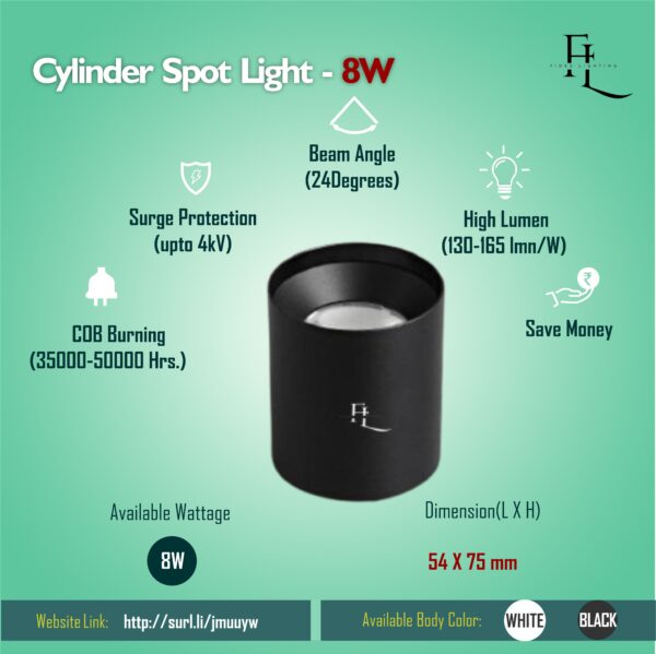 Cylinder Spot Light 8W