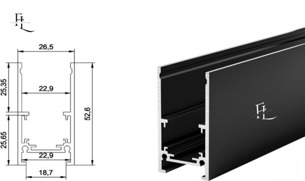 Hanging/Surface 25x53MM Track