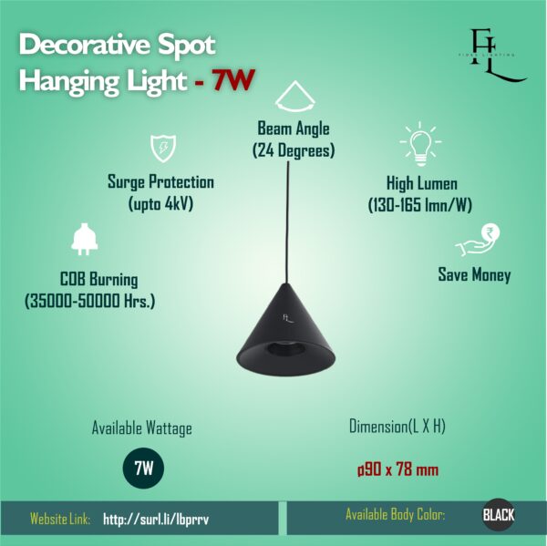 Decorative Spot Hanging Light 7W