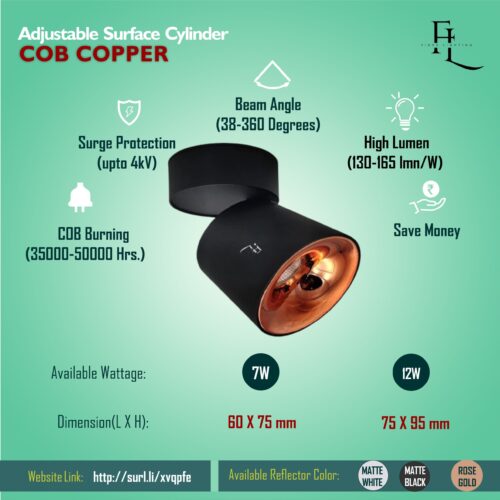 Adjustable Surface Cylinder COB COOPER