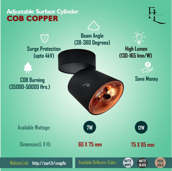 Adjustable Surface Cylinder COB COOPER