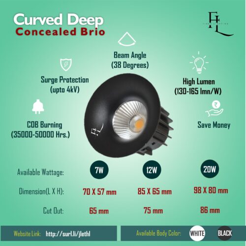 Curved Deep COB Concealed Brio