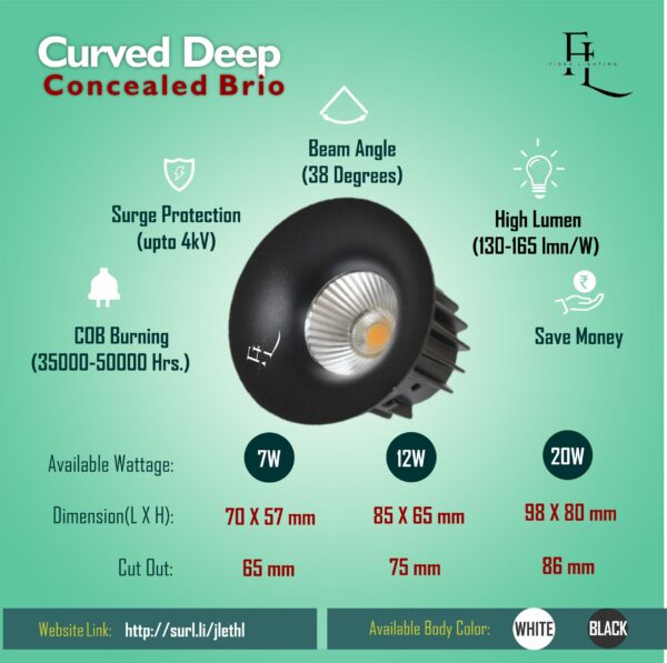 Curved Deep COB Concealed Brio