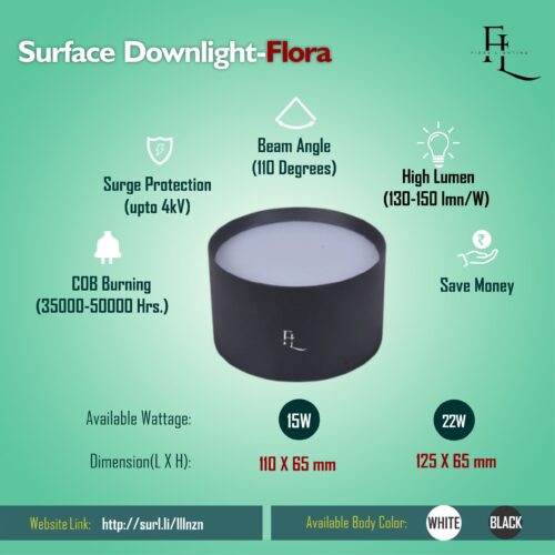 Spread Wide Angle Surface Downlight Flora