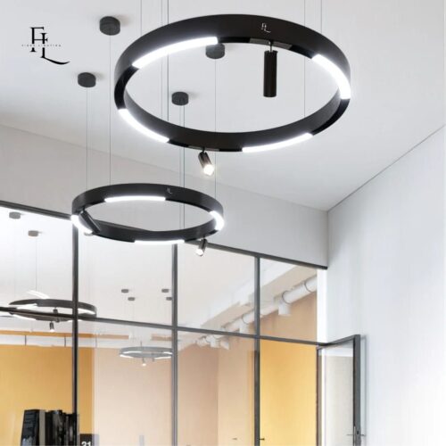 Track Light and Diffused Pendant Curved