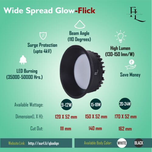 Wide Spread Glow Concealed Light Flick